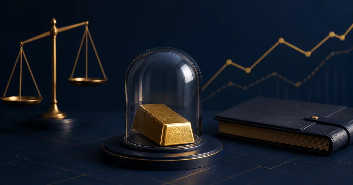 شمش طلا زیر پوشش محافظ به نشانه مدیریت ریسک